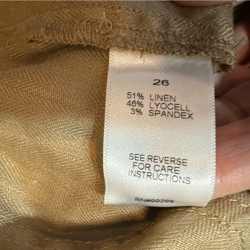 Evereve Women’s Linen Blend Tessa Cargo Pant Size 26 Sandcastle Tan Khaki Jogger - Picture 10 of 14
